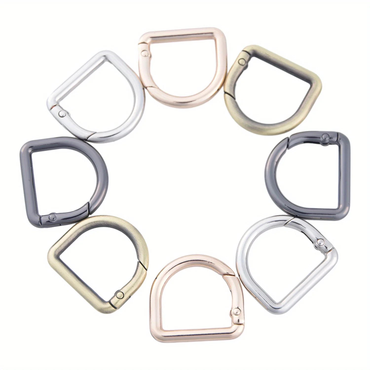 5Pcs D-shaped Spring Ring Clasp Key Hook Suitable for Belts Backpacks Handbags Wallet Straps