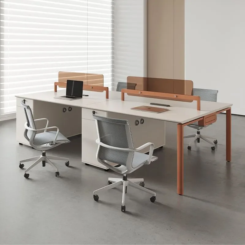 E0 Eco Friendly Office Desk and Chair Combo Workstation with Screen Partition Computer Desk Card Holder Cable Management Home