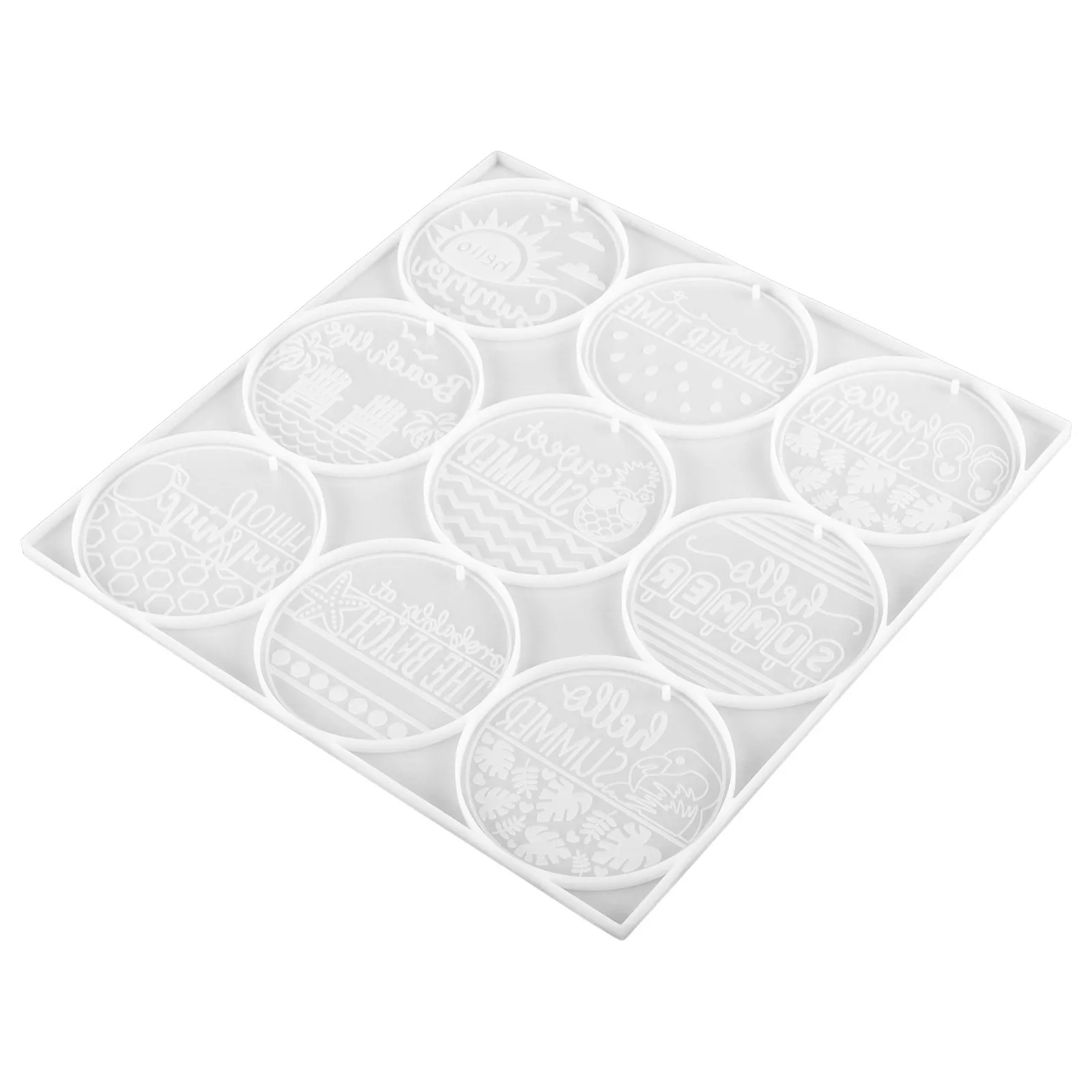 

Round Silicone Key Chain Mold Reusable Flexible Pendant Mold for DIY Epoxy Resin Craft Making Bag Hanging Charm Accessory