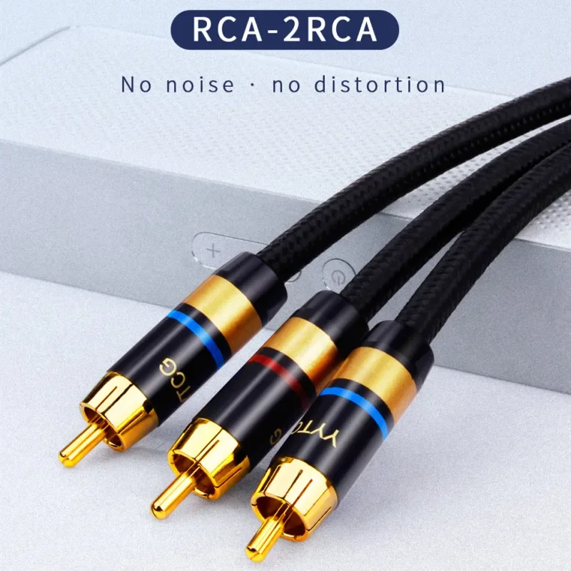 RCA Female To 2RCA Male 4N OFC RCA Y Splitter Audio Cable For CD DVD Decoder Mixer Amplifier Subwoofer Car DSP Speaker Cables