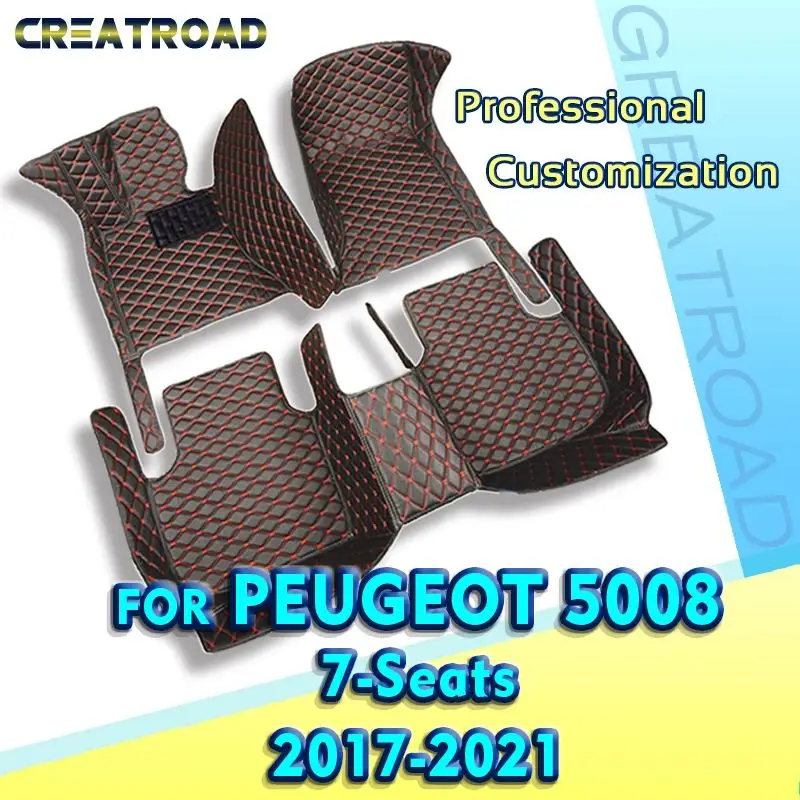 

Car Floor Mats For Peugeot 5008 Five Seats 2017 2018 2019 2020 2021 Custom Auto Foot Pads Carpet Cover Interior Accessories