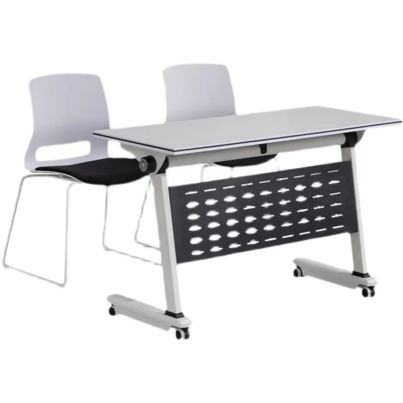 Folding training table Conference table and chair combination Movable strip table