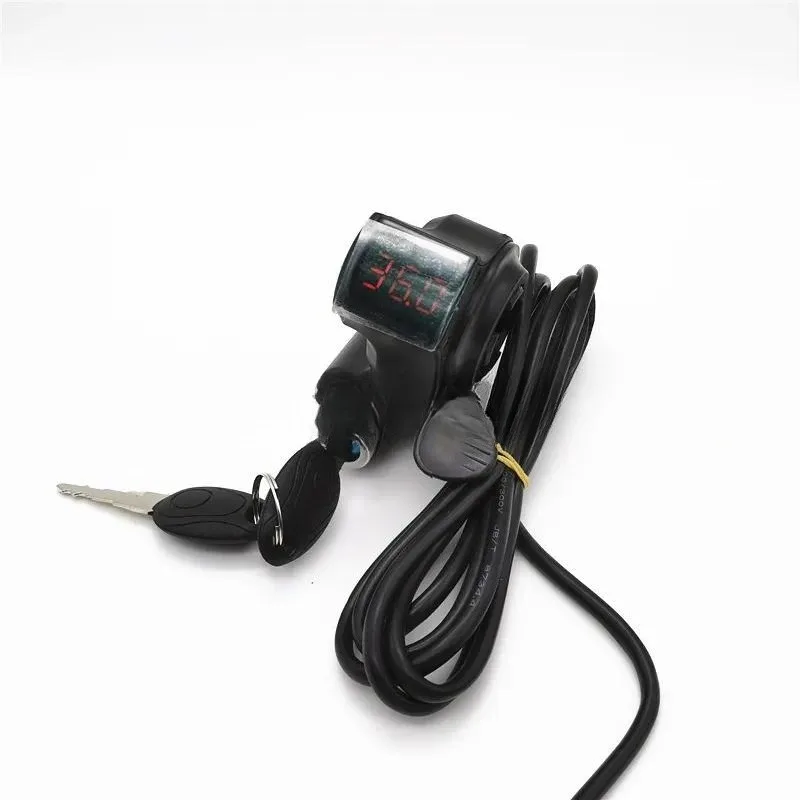 Electric Vehicle Thumb Throttle 0-99V Digital Display Voltage Red Screen Finger Dial Live Door Lock Universal Turn Handle