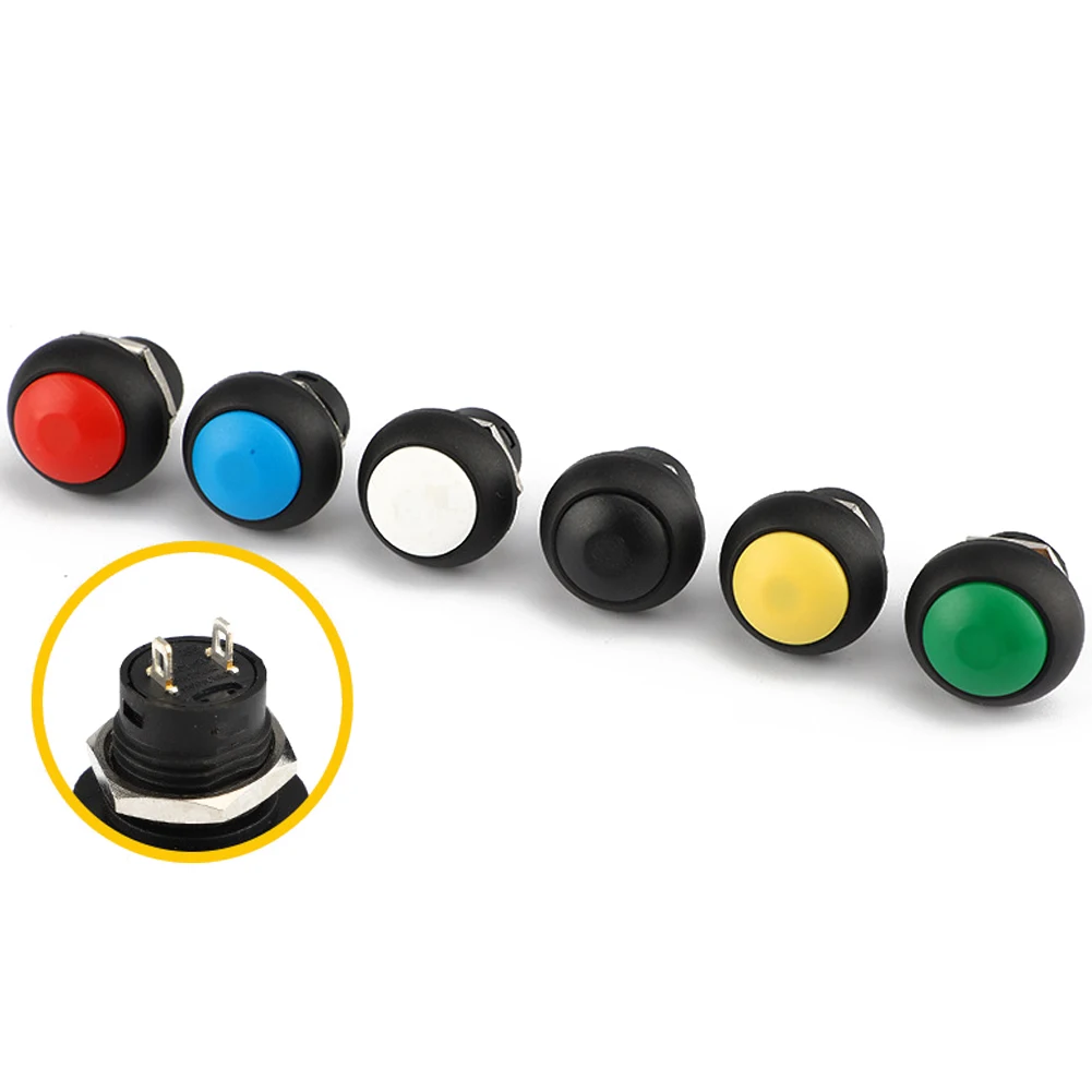 

7 шт. PBS-33B 2-контактный мини-переключатель IP55 Водонепроницаемый мини-переключатель 12 мм 12 В 1 А Мгновенный кнопочный переключатель с переключателем сброса