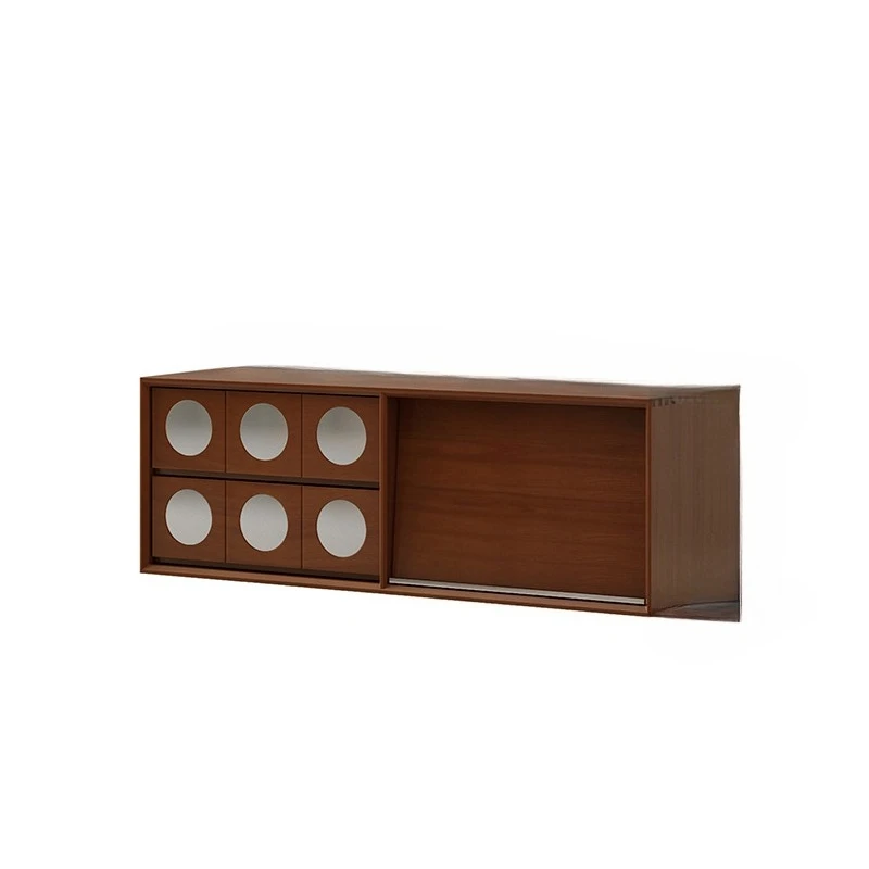Solid wood combination TV cabinet,retro storage cabinet,locker integrated French floor-to-ceiling TV cabinet,medieval card door