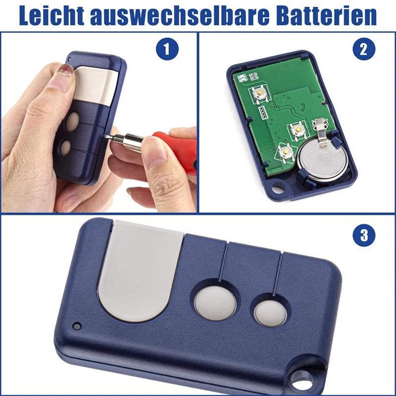 Télécommande de porte de garage, 433.92MHz, commande d'ouverture à 3 boutons, compatible avec plusieurs modèles, 3 pièces