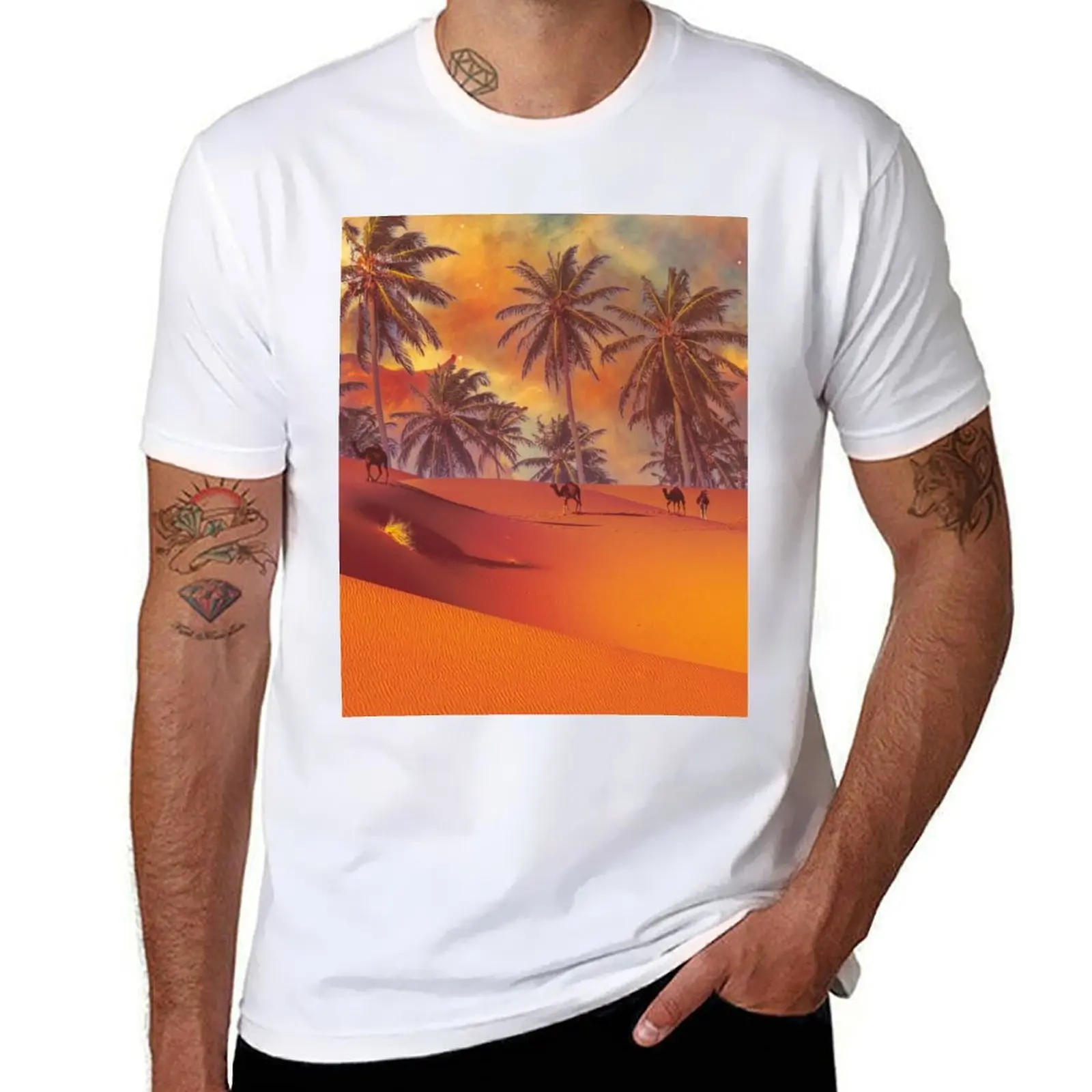 

Oasis in the desert, image for adventurers T-Shirt man t shirts high quality luxury brand man tshirt T-Shirt
