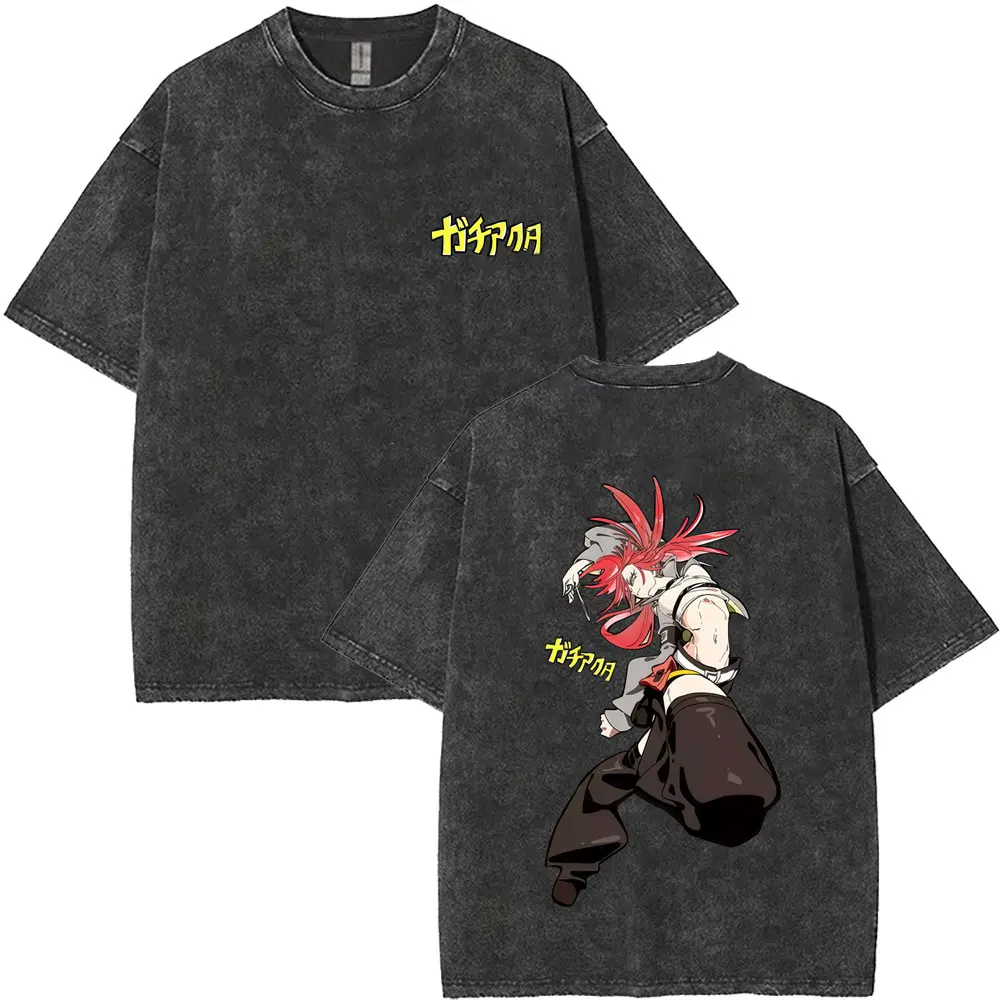 

Washed Vintage Anime Gachiakuta Riyo Graphic T-shirt Men Women Casual Retro Cotton T Shirt Male Cartoon Manga Oversized T-shirts