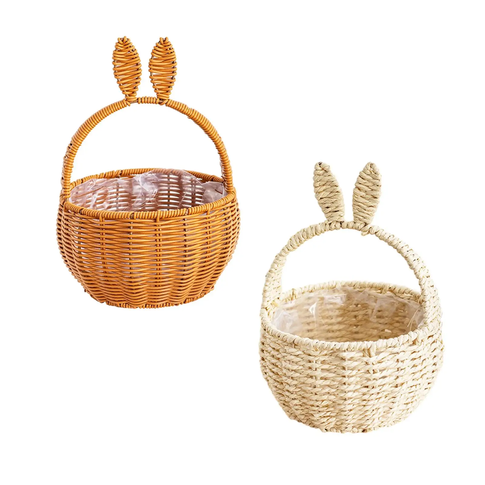 Easter Eggs Candies Gift Storage Basket 7x11inch Adorable Multifunctional for Party Favors Decor Lightweight