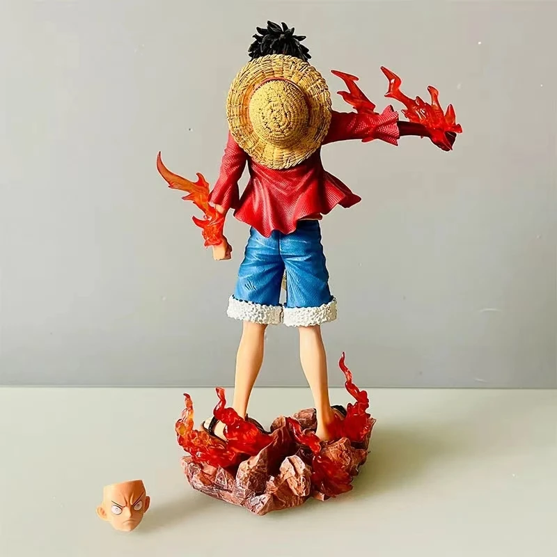 27cm One Piece Standing Posture Luffy Double Head Eagle Meteor Hat Group Gift PVC Statue Collectible Model Decoration Toys Gift