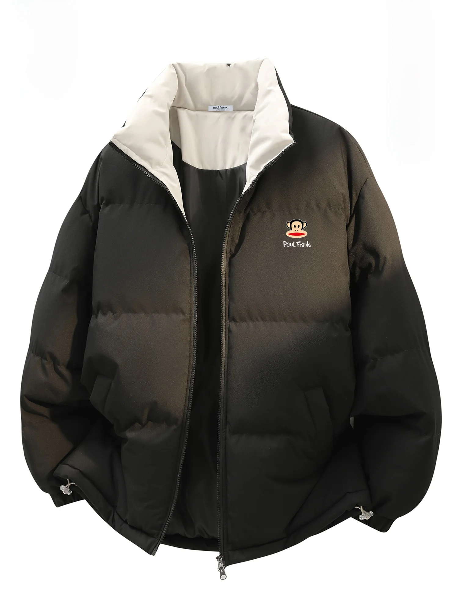 

PaulFrank Winter Warm Stand Collar Cotton Jaet Men's Loose Color Blo Casual Bread Sle Coat Youth ular Polyester Fiber