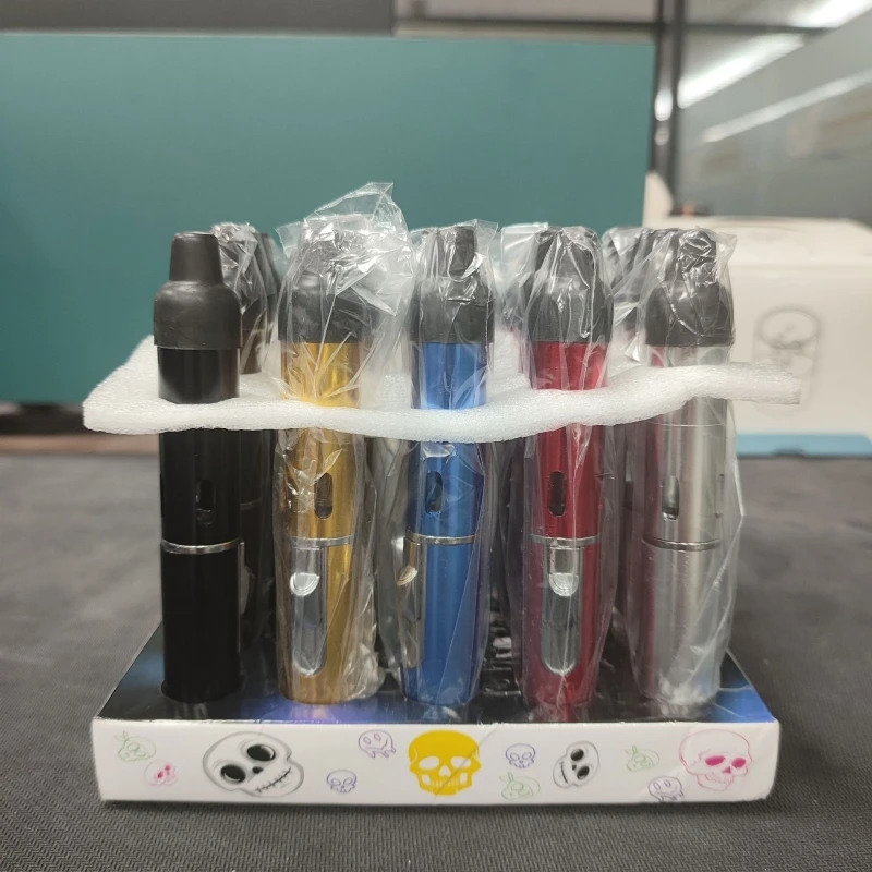 Metal Direct Jet Long Pen Blue Flame Igniter Aromatherapy Lighter Portable Ring Inflatable Lighter Cigarette Accessories
