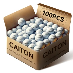 Caiton 100pcs 2-Layer Golf Balls - 332 Dimple, Max Distance, Spin Control, Durable, Precision - For Golf Training & Play