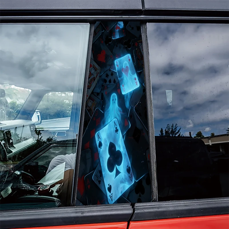 

2 шт. глянцевой защитной полиэтиленовой пленки для центральных стекол автомобиля с рисунком игральных карт