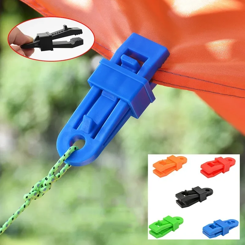 5pcs/pack Tarpaulin Clip Heavy Duty Tarp Tent Lock Clip Buckle Outdoor Awning Canopy Wind Rope Clamps Shark Fasteners Clips