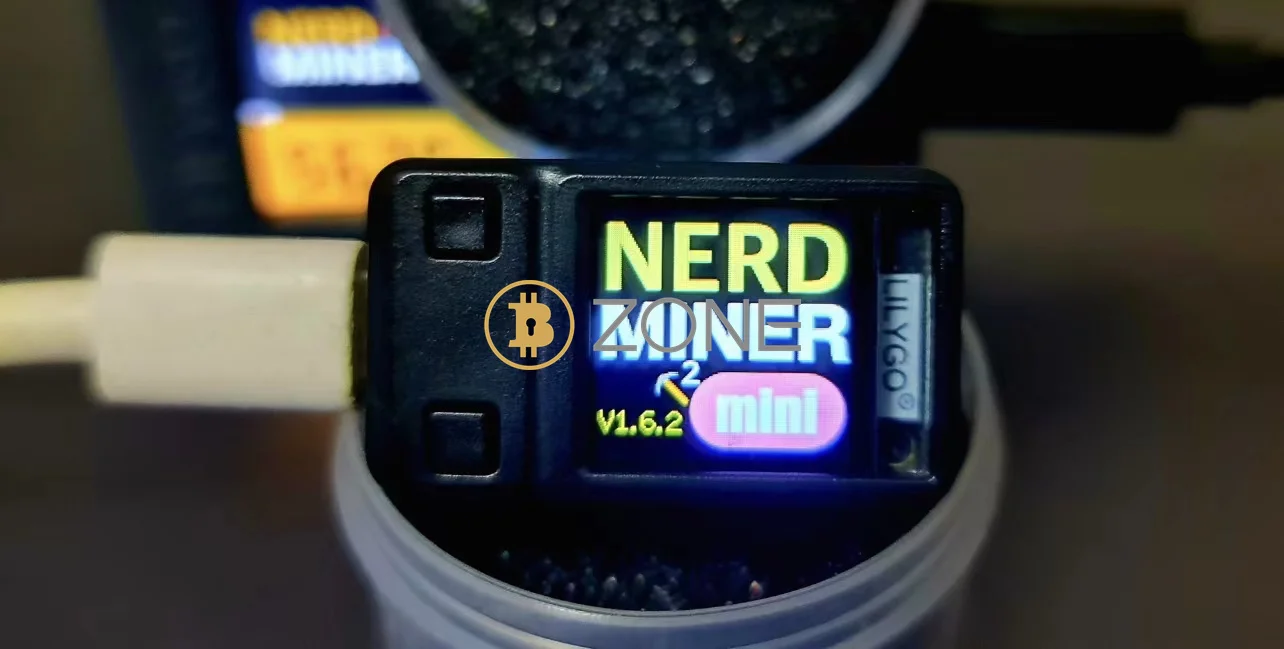 Bitcoin NerdMiner Mini V2.0 Hashrate 56Kh/s With Shell BTC Crypto Solo Lottery Nerd Miner Mini