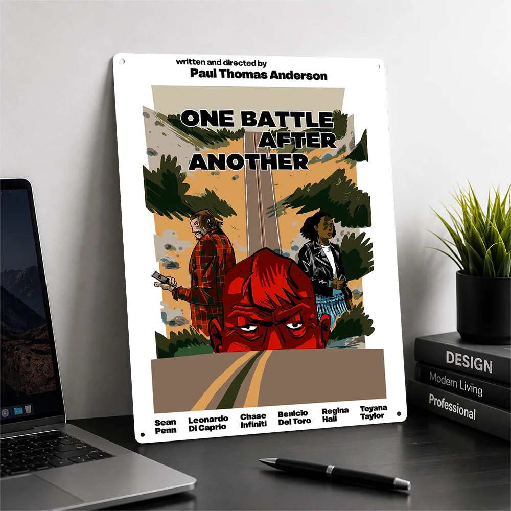One Battle After Another Movie Poster Cinema Wall Art Customized Retro Metal Tin Sign for Home Theater Man Cave Film Fan Gift