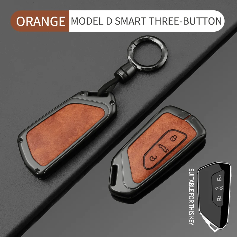 Leder-Schlüsselanhängerhülle für VW Golf 8 MK8 ID.3 ID.4 Cupra Formentor Tarraco Skoda Octavia A8 SEAT Leon MK4 2020-2021 – Detail 17