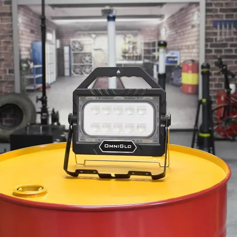LED Rechargeable 1200lm Dimmable Cordless Work Flood Light Adjustable Stand for Workshops Emergency Repair Outdoor