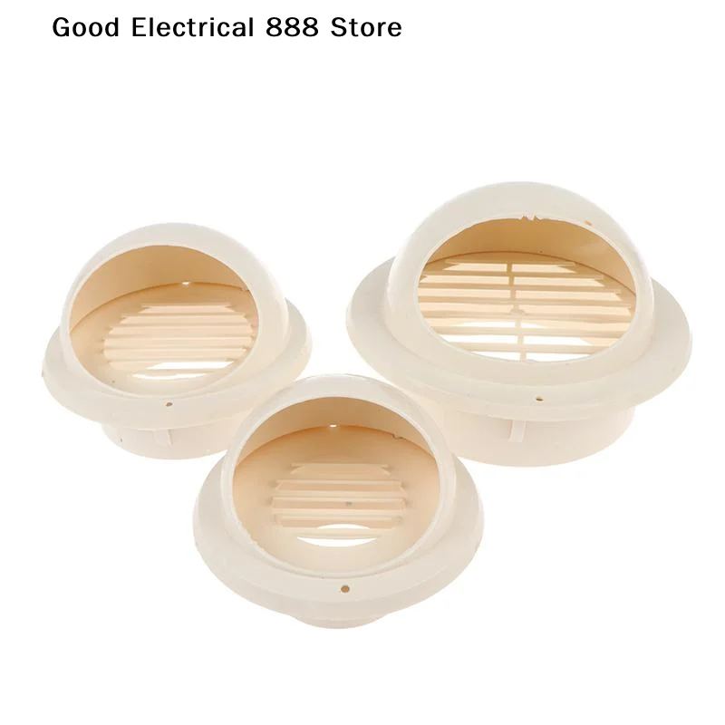 【G】White PVC Wide Caliber Exterior Vent Hood Windproof Rainproof Corrosion Resistant For Kitchen Bath Ventilation