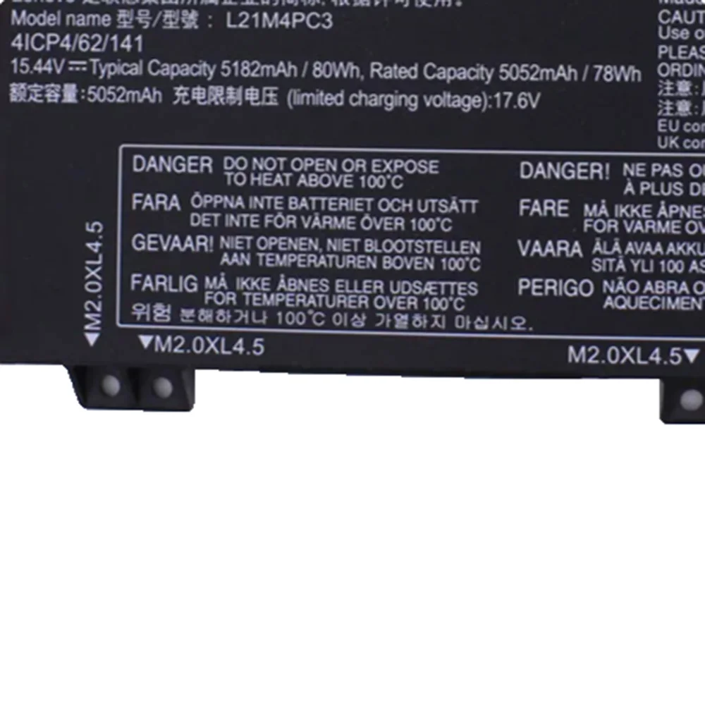 L21M4PC3 L21C4PC1 L21B4PC0 L21M4PC2 Original Laptop Battery For Lenovo Y7000P R7000P Y9000K R9000P 2022 Y9000P Legion 5 15IAH7