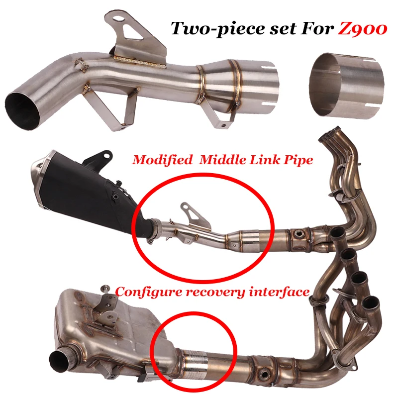 Slip On For Kawasaki Z900 Z900SE 2017 2018 2019 2020 2021 Motorcycle Joint Pipe Interface Original Exhaust Muffler Middle Link