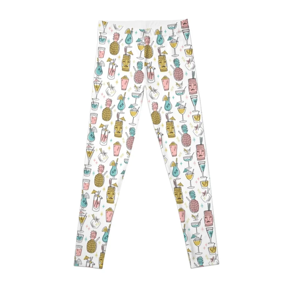 

Tropical cocktails tiki bar hawaiian drinks cute pattern by andrea lauren Leggings Pants sport Womens Leggings