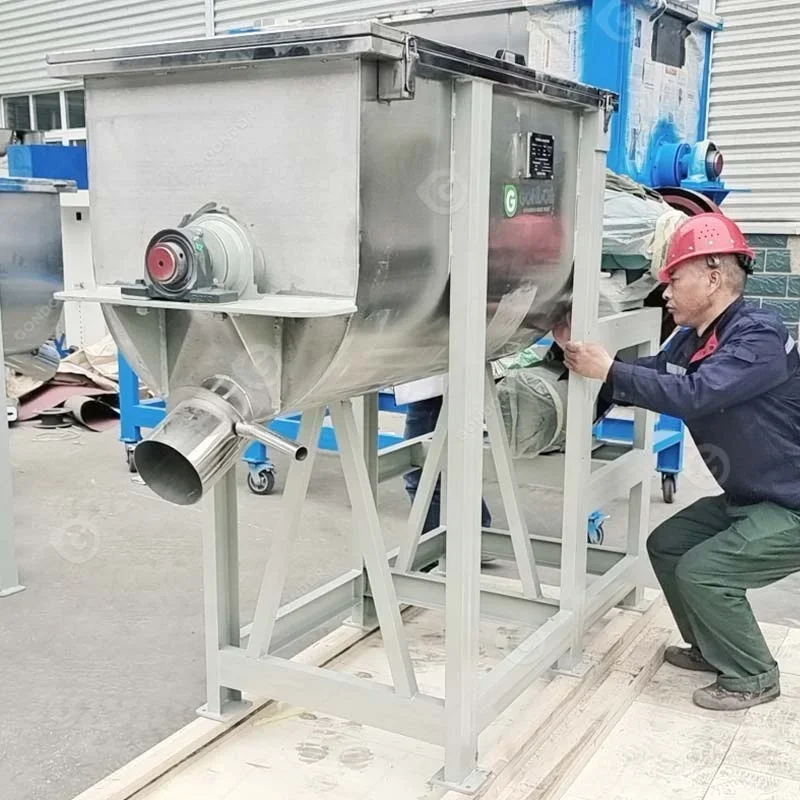 300kg Ribbon Horizontal Mixer Industrial Blender Ceramic Powder for Dry Spice Food Fertilizer Mixes