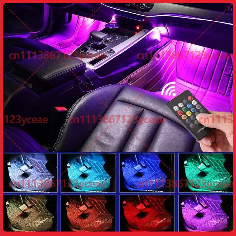 For Auto USB LED Music‑Activated Ambient Light Multi‑Color Flash Footwell Interior Lamp Hardware Repair Component