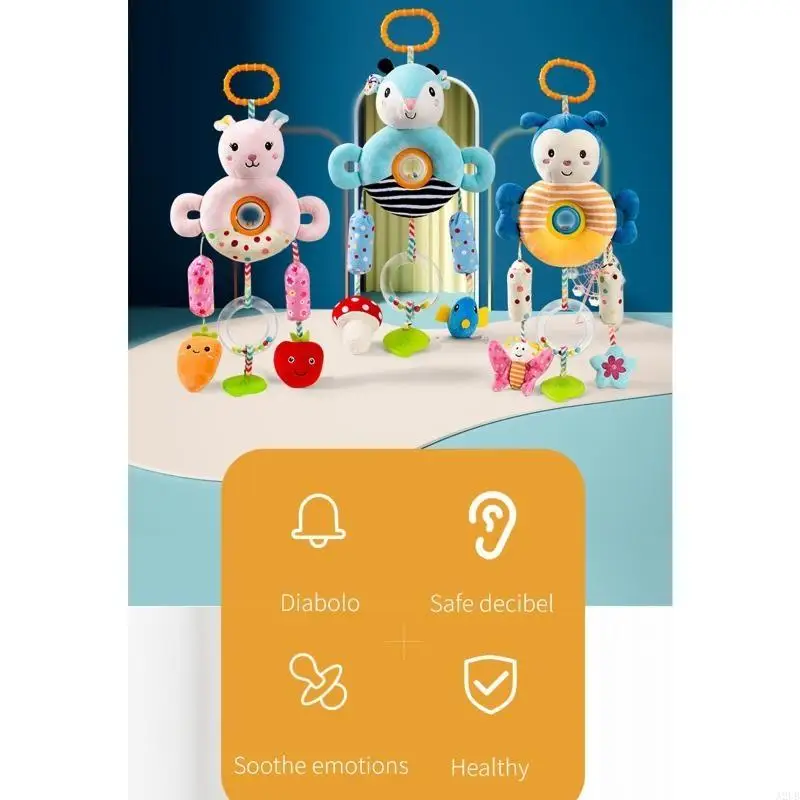 Xe Đẩy Đồ Chơi Hoạt Hình Ong Thỏ Nai Sừng Tấm Giường Cho Bé Cũi Đồ Chơi Lục Lạc Đồ Chơi A2UB