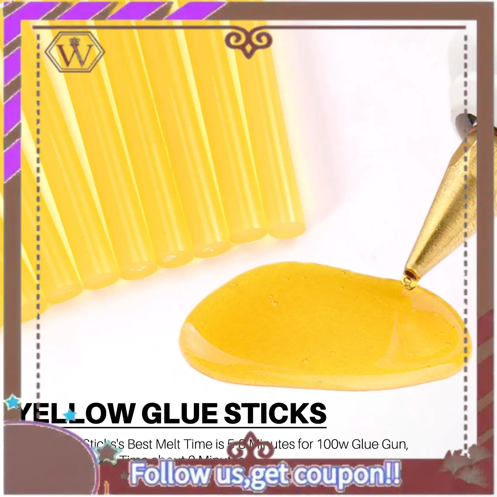 A57E-10X Dent Repair Glue Sticks Paintless Dent Repair Tool Glue Sticks For Hot Glue -Gun Car Repair Dent Remover Tool Yellow