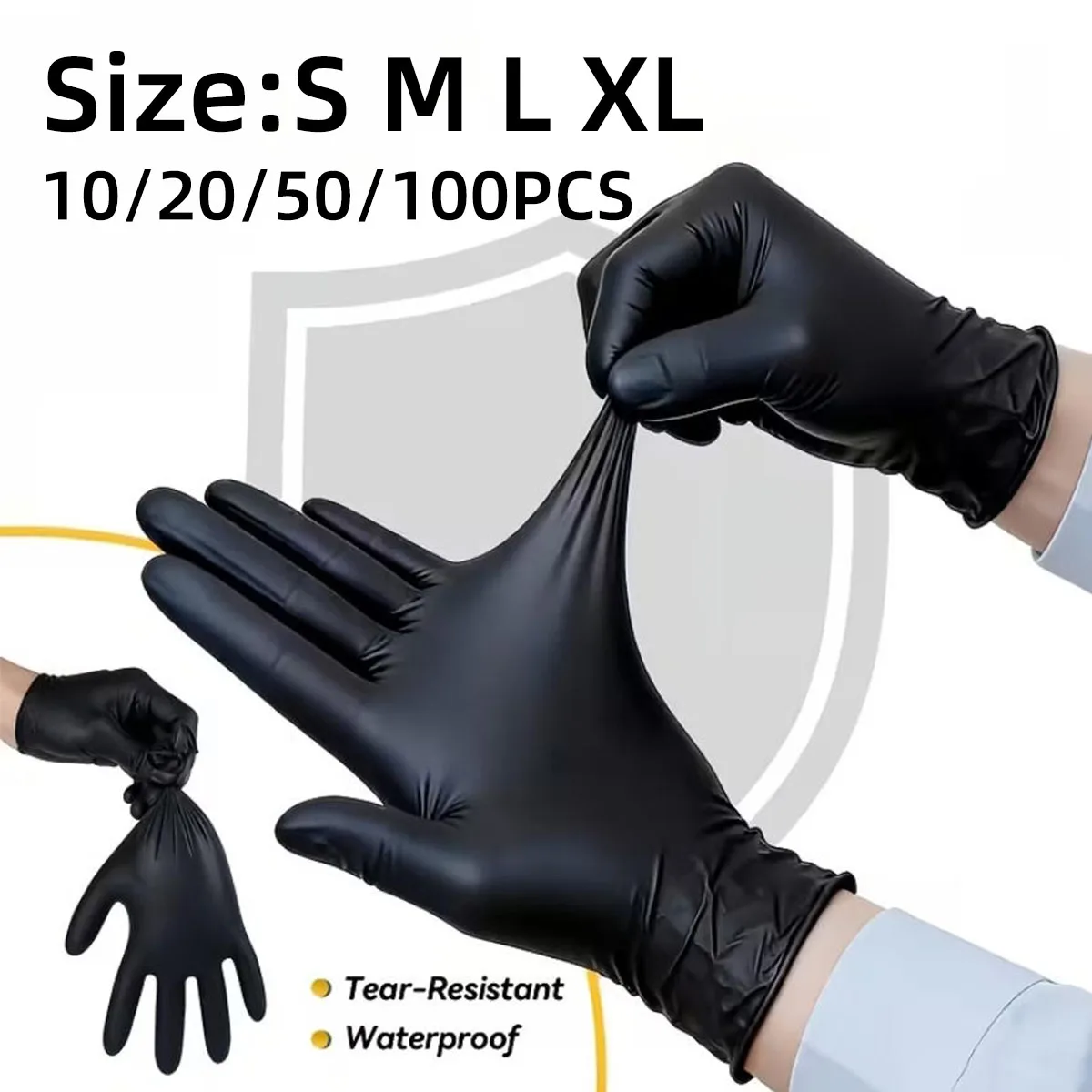 Disposable Nitrile Gloves Thickened Black Gloves With Flexible Snug Details Available In Multiple Sizes Multifunctional Gloves