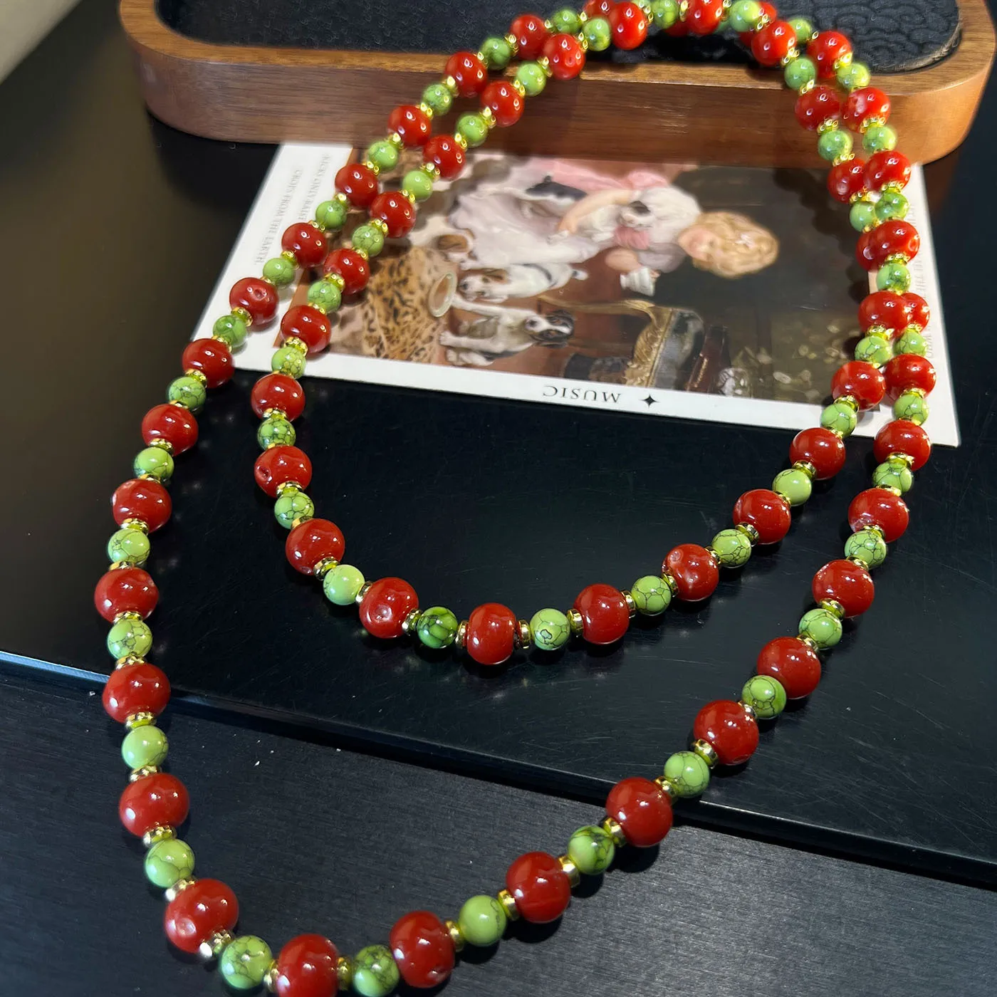 

Очаровательное женское красное коралловое бирюзовое свитер-цепочка, однослойное длинное ожерелье из морского бамбука, осень-зима, элегантный модный аксессуар на шею