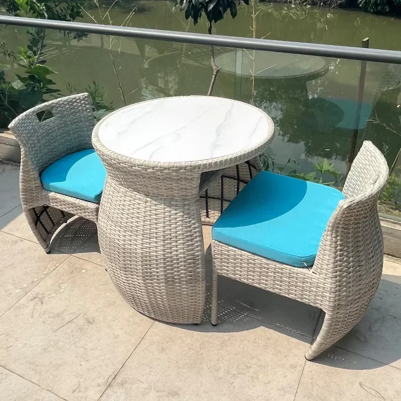 Balcony tea table and chair combination leisure area arrangement tea drinking small apartment bed and breakfast living room apar