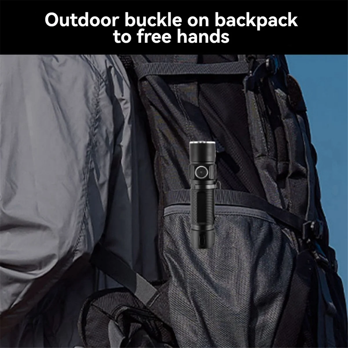 ONCE Flashlight Outdoor Highlight Mini Power Display Glare 3LED Flashlight Black