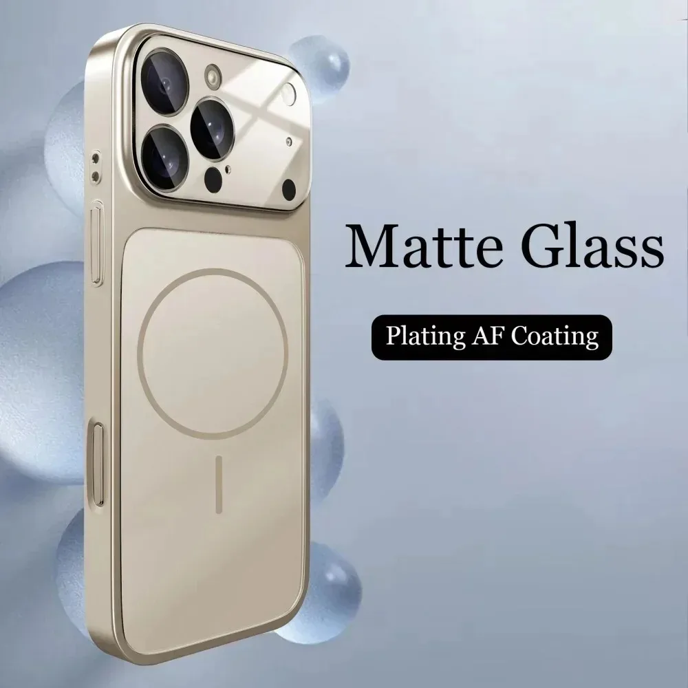 Modische matte Nano-Glashülle für iPhone 17, 16, 15, 14, 13, Pro Max | Plus 17-Air-Magnetrüstungshülle für kabelloses Magsafe-Laden – Detail 11