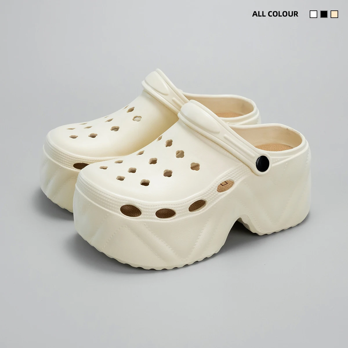 Summer New Fashion Versatile Clogs for Women, Casual Outdoor Slippers, Thick-Soled Non-Slip Height-Increasing Closed-Toe Sandals 8809 image 2