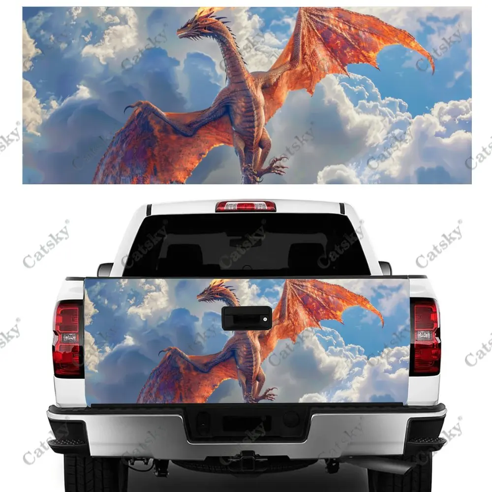 

Наклейка на багажник автомобиля с изображением дракона, поднимающегося в небо, защитная виниловая наклейка, автомобильные аксессуары, декоративная наклейка на капот для внедорожника