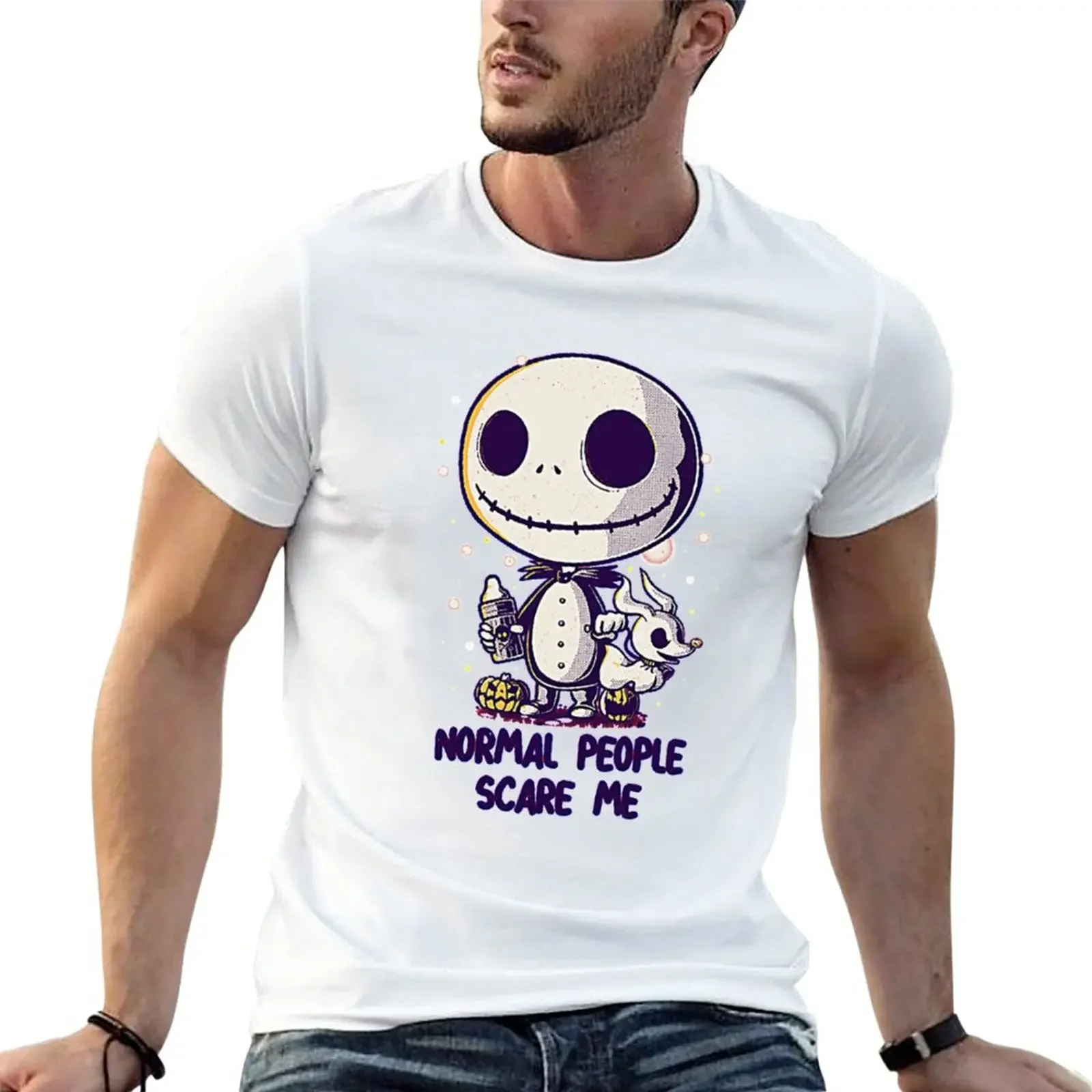 

New Normal People Scare Me - Chibi Jack Said Gift Men Women T-Shirt tops anime figures hippie clothes mens clothing