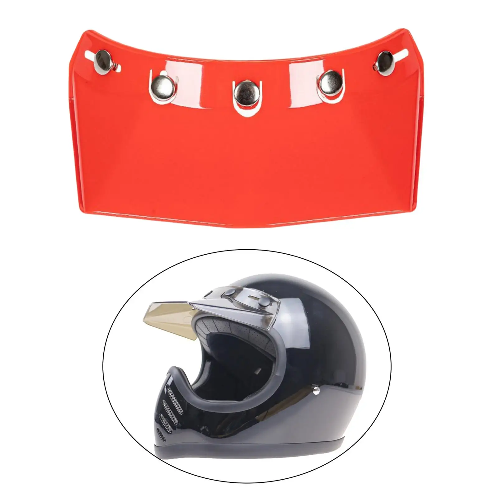 خوذة قناع الذروة 5-Snap مفتوحة الوجه خمر حامي استبدال الملحقات