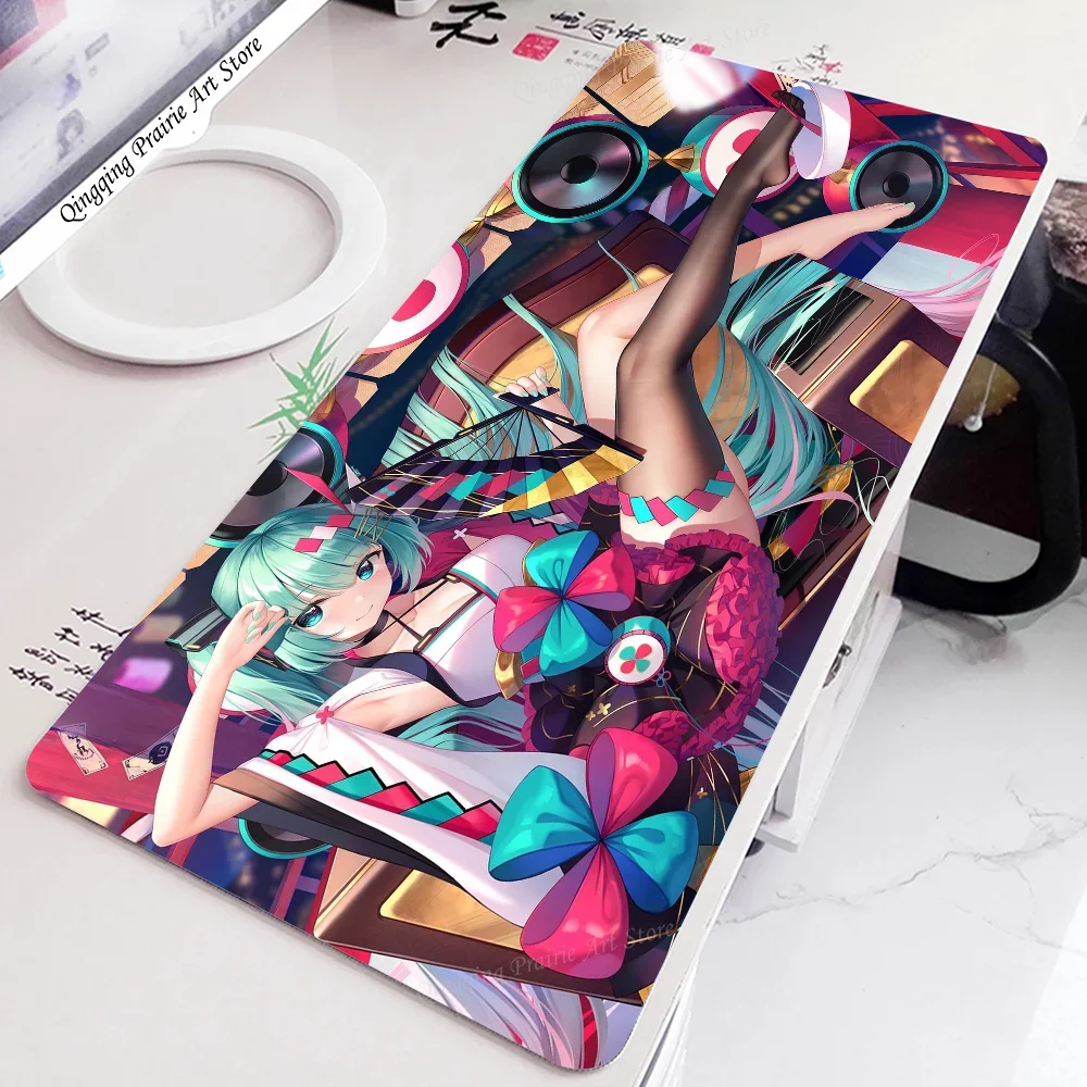 

1pc-Cute H-Hatsune Ponytail M-Miku Floor Mat Mouse Mat Desk Mat With Pad Gaming Accessories Prime Gaming XXL