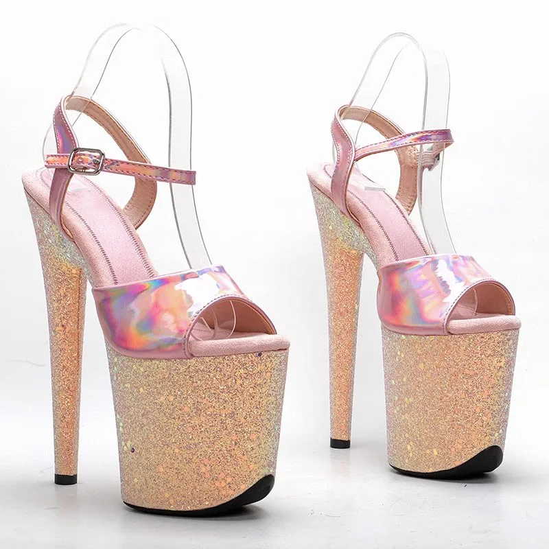 Sandales de soirée à talons hauts pour femmes, 2020 cm/8 pouces, dessus en PU, chaussures de pole légiti, modèle 175