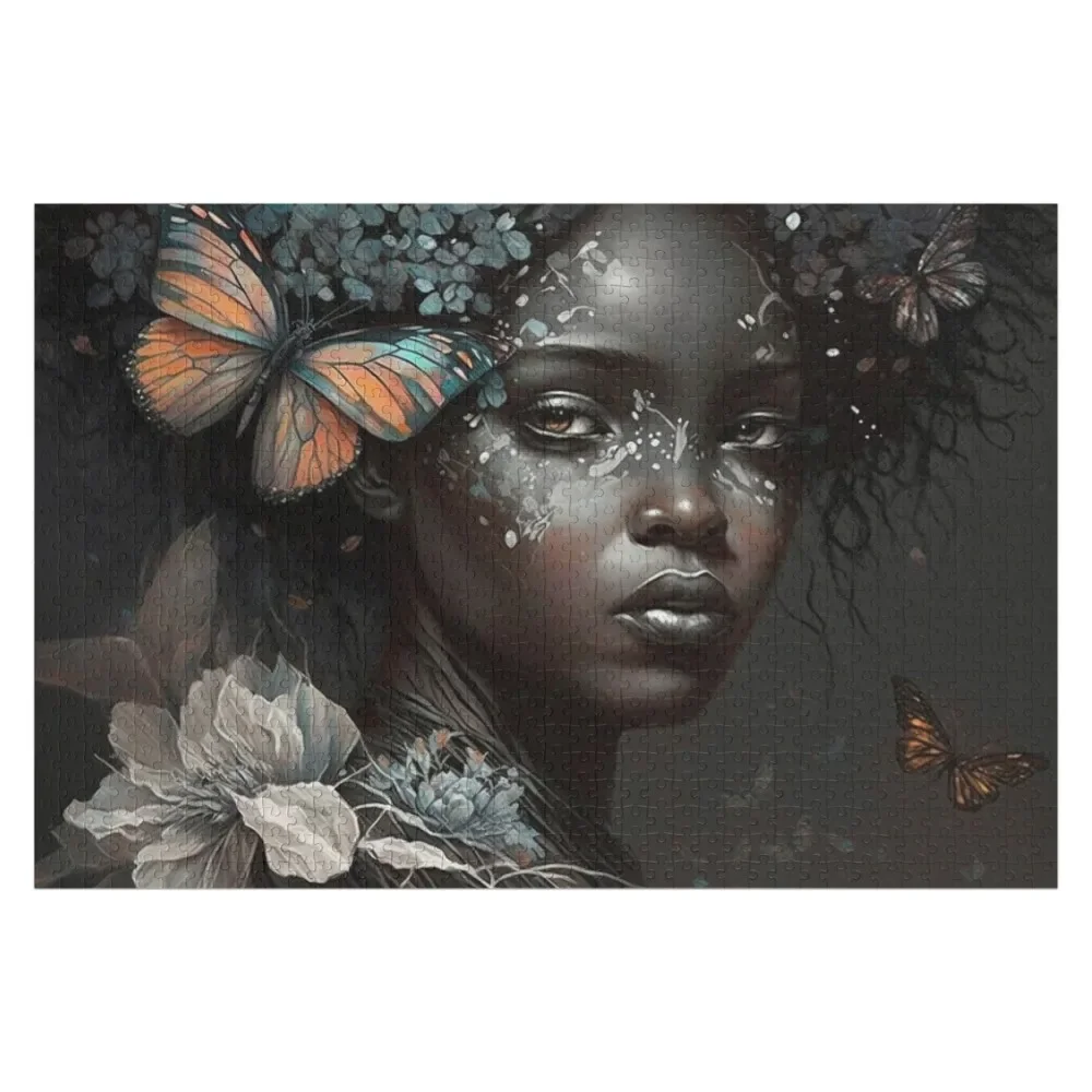 

Exotic afro beauty with butterfly Jigsaw Puzzle With Photo Photo Custom Puzzle