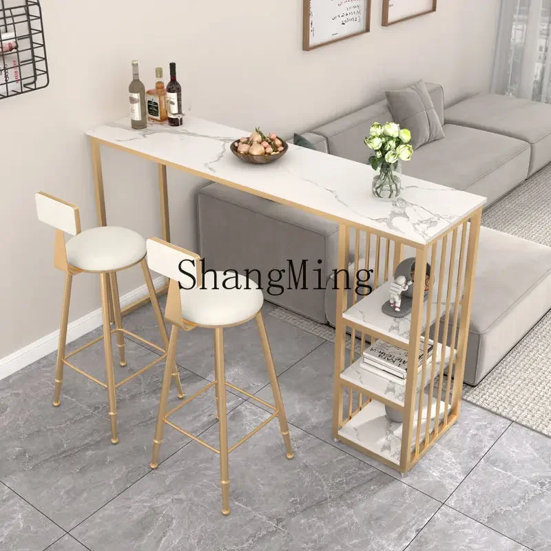 

ZYY against the wall light luxury household simple high table living room table and chair combination sofa balcony long table
