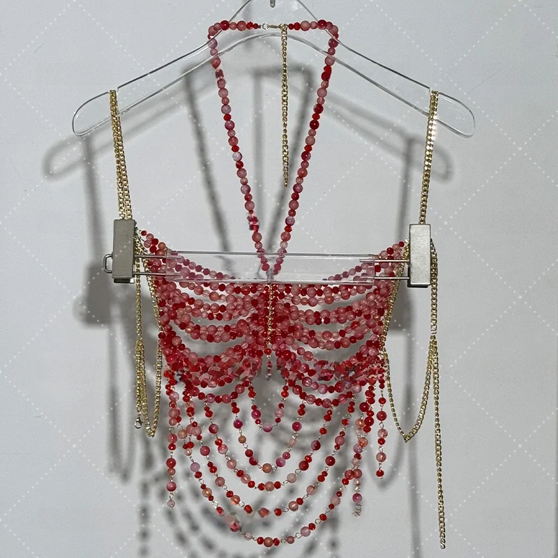 

Faionable Yan Body Chain Cover up Ожерелье Женская верхняя одежда Модный цвет ort Sve Оригинальный дизайн Бал Жилет