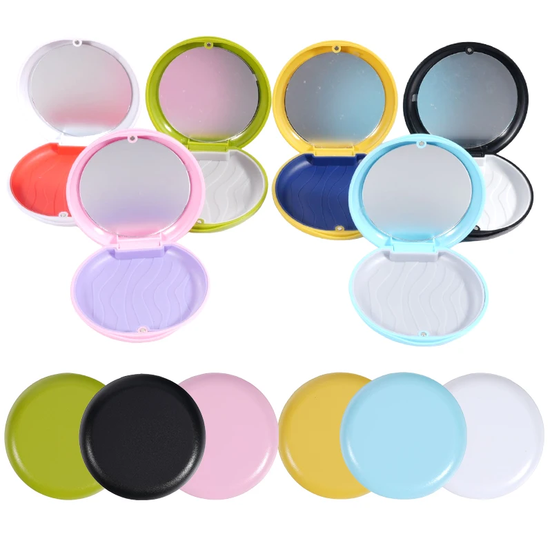 1pc Dental Orthodontic Braces Retainer Portable Denture Storage Aligner Case Fake Teeth Box with Mirror Oral Care Storage Box