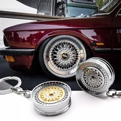 Creative Car Wheel Hub Cellular Design Metal Keyring Wheel Rim Key Chain Auto BBS Design Wheel Hub Keychain JDM Accessories
