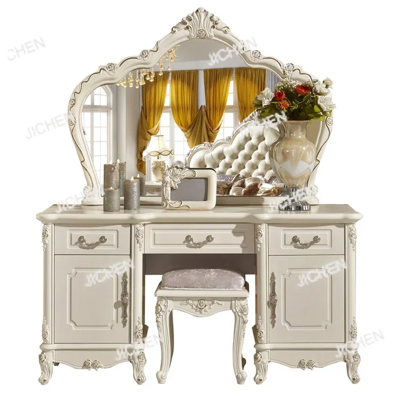 

JC Европейский Роскошный Туалетный Столик Девушки Деревянный Белый Высокий Туалетный Столик Для Макияжа Nordic Penteadeira De Maquiagem Мебель Для Спальни
