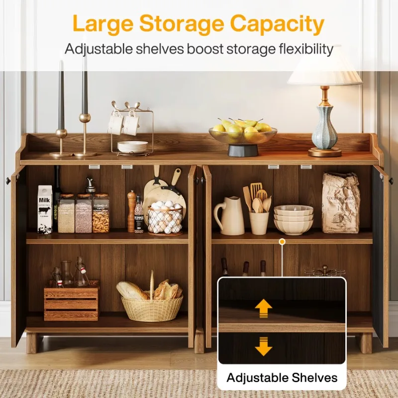 Шкаф Ssideboard Роскошный 55-дюймовый фермерский дом Кухонный шкаф для хранения Шведский шкаф Мебель