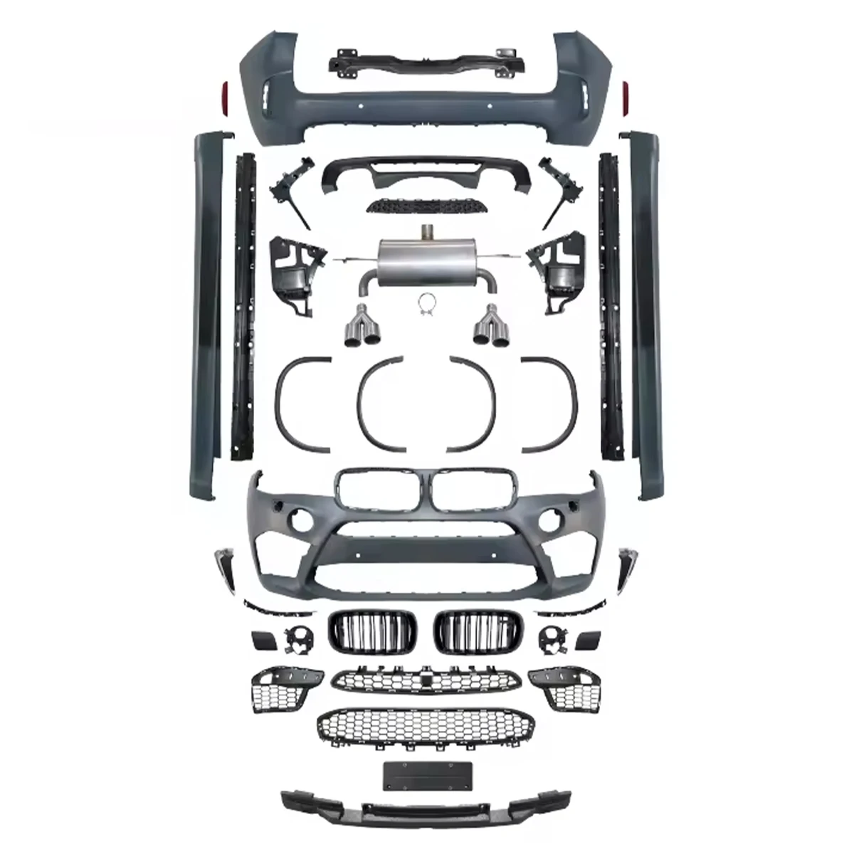 Kit bodi tipe untuk BMW X6 F16 modifikasi X6M, kit bodi depan dan belakang desain 1:1 Aksesori Mobil